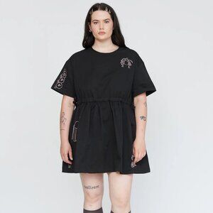 Lazy Oaf Black Mini Dress with Graphic Details